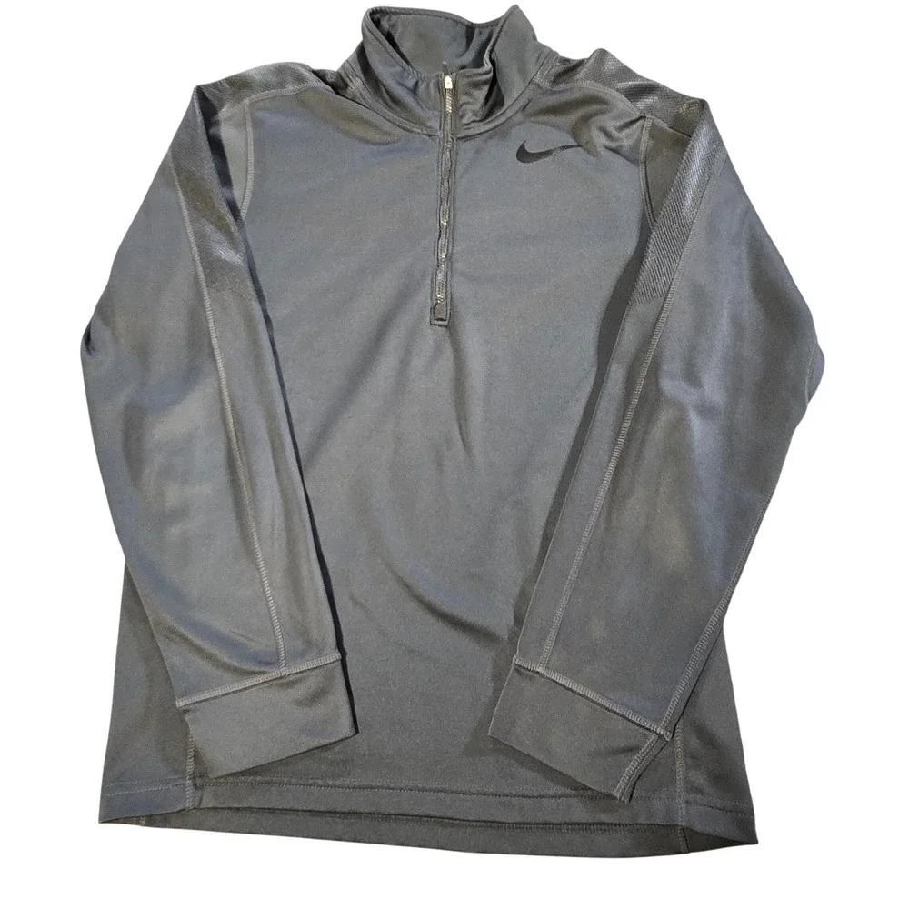 Nike Mens‎ Therma-FIT 1/4 Zip Pullover Gray Training Top Sz L Athletic Golf Run